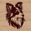 Cute Shetland Sheepdog Vector Graphic A breed of small herding dog known as the Shetland sheepdog.