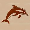 Ocean Mammal Illustration A stylized illustration of a dolphin, a marine mammal often found in the ocean, rendered as a vector graphic.