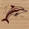 Oceanic Marine Life An illustration of a dolphin in the ocean, a marine animal commonly found in coastal waters.
