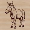 Beautiful Donkey SVG Design A standing donkey in vector format.