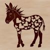 Cute Donkey Icon with Love Hearts A donkey standing on four legs with heart symbols above its head.