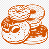 Delicious Donut Design Element Colorful illustration of a stylized donut, suitable for vector design projects.