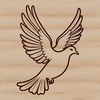 A detailed digital illustration of a white dove perched on a branch, suitable for vector graphic design projects.