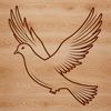 A stylized illustration of a white dove in flight, suitable for vector art projects.