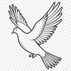 Stylized Dove Illustration A simple illustration of a dove with a stylized design, suitable for digital use in various formats such as SVG or PNG.