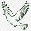 Dove in Flight Vector Art A stylized illustration of a dove in flight, designed as vector art for use in various digital projects.