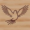 Vector illustration of a dove with wings spread wide, suitable for various design applications.