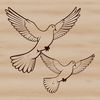 A detailed illustration of a dove in flight, suitable for vector design.