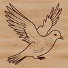 An SVG design of a bird with a gentle appearance.