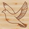 A white dove with subtle grey shading, rendered as a vector graphic in SVG format.
