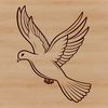 A simple vector illustration of a dove in various poses.