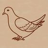 Vector illustration of a dove, a symbol often associated with peace and tranquility.