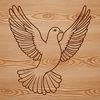 A detailed illustration of a white dove perched on a branch, suitable for vector art and graphic design projects.