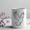 Symbolic Dove Illustration in Vector A digital representation of a white dove with outstretched wings, symbolizing peace and serenity.