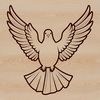 A white dove perched on a branch, symbolizing peace and serenity in a vector illustration.