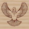 A stylized illustration of a dove with gentle features, suitable for various designs and applications.