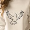 Dove Perched on Branch Design A digital illustration of a peaceful white dove perched on a branch.