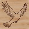An illustration of a dove in flight, created as a vector art design element suitable for use in various graphic projects.