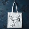 A white dove perched on a branch, depicted in a simple, iconic style suitable for use as clip art or a vector design element.