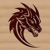 A mythical creature with a large head and scales depicted in a vector design.
