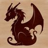Fantasy Creature SVG Image A detailed illustration of a mythical creature with scales and wings, suitable for vector art and digital design.