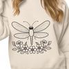 Beautiful Dragonfly SVG Design in Floral Theme Illustrative design of a dragonfly in floral-inspired surroundings