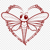 Beautiful Dragonfly Clip Art A detailed illustration of a dragonfly with hearts surrounding its body, created using vector design techniques.