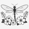 Free Vector Dragonfly Artwork A digital representation of a dragonfly with intricate details, suitable for cutting machine designs or vector art projects.