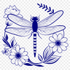 Dragonfly Clip Art Design A colorful dragonfly with intricate wings and a slender body, suitable for use in vector graphics and digital designs.