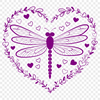 Beautiful Vector Illustration of a Dragonfly A colorful dragonfly with love hearts surrounding its body, available in vector format.