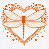 Colorful Dragonfly Design A colorful dragonfly design featuring heart shapes and patterns, suitable for various digital formats.
