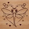 A detailed illustration of a dragonfly with iridescent wings and body, designed as vector art.