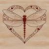 A colorful dragonfly illustration featuring an animal with love hearts, suitable for use in various digital design projects.