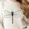 A colorful illustration of a dragonfly in flight, created as a scalable vector graphic.