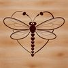 Beautiful Dragonfly SVG Icon Colorful vector illustration of a dragonfly with love hearts surrounding its body.