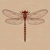Beautiful Mid-Flyer Insect Design A colorful dragonfly in mid-flight, illustrated as a vector graphic.