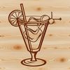 A digital representation of a mixed drink in a clear glass.