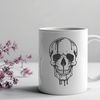 Beautiful Dripping Skull SVG Design A detailed illustration of a dripping skull, suitable for various design applications.