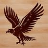 Wild Bird Soaring High A large bird of prey with wings spread wide, soaring through the sky.