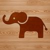 Majestic Gray Elephant Silhouette A large gray elephant with a trunk and tusks, suitable for vector design and cutting machine projects.