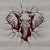 Simple Profile Elephant Design Vector illustration of a single elephant in profile, suitable for digital cutting and crafting projects.