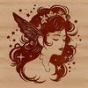 Fantasy Fairy Portrait Vector Art A whimsical illustration of a mythical fairy creature with delicate features.
