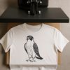 Bird Vector Art Illustration A detailed silhouette of a falcon in flight, suitable for vector designs.