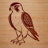 Vector Art Falcon Design A realistic illustration of a falcon in flight, suitable for commercial or personal use as a vector graphic.