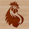 Colorful Farm Fowl A colorful illustration of a chicken on a farm setting.