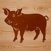 A detailed illustration of a standing farm animal, specifically a pig, designed as a vector graphic.
