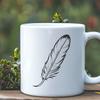 Simple Elegant Feather Icon High-quality graphic representation of a lone feather, suitable for digital design and cutting applications.