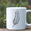 A digital representation of a feather as a scalable graphic design element.