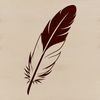 A detailed digital illustration of a single feather with subtle textures and fine details.