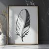 Detailed Layered Feather Vector A detailed illustration of a single feather with layered lines and curves.